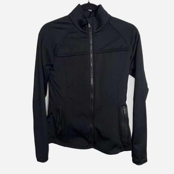 Fabletics Kimmy Mock Neck Jacket Women’s XS Black Zip Front Long Sleeve Active - Picture 3 of 14